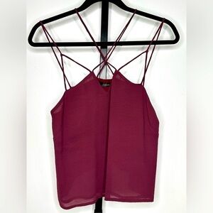 Millau Women Burgundy Cropped Spaghetti Strap Camisole